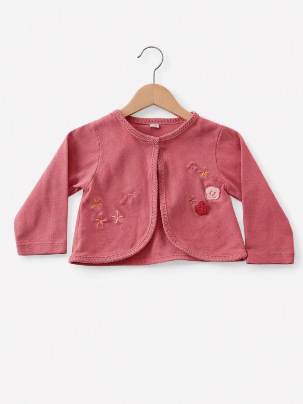 10/$15 Y2K Pink Embroidered Cropped Cardigan
